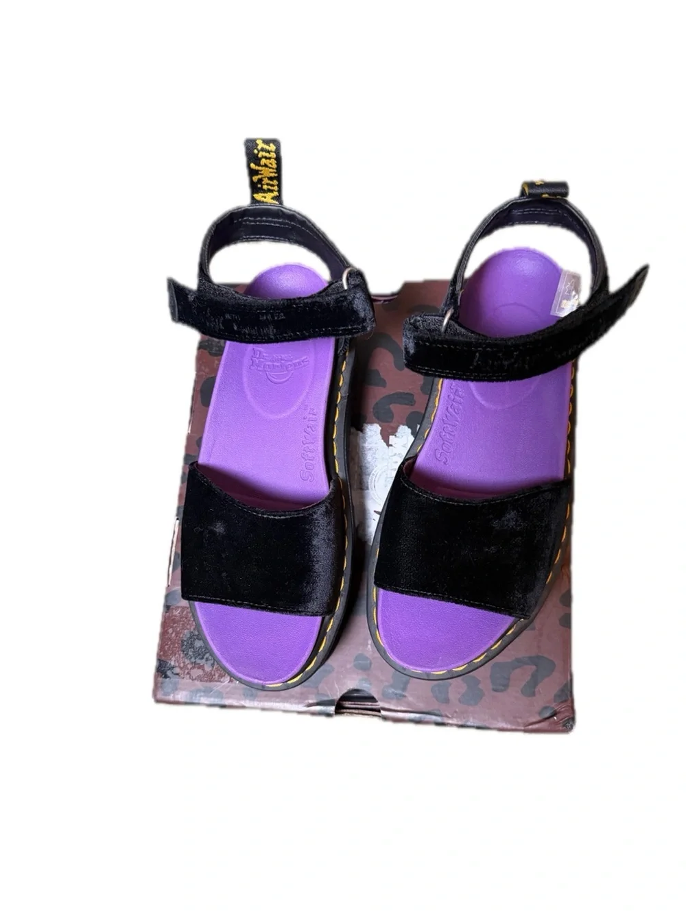 Dr. Martens Black Velvet Platform Sandals X-Girl Limited Collab